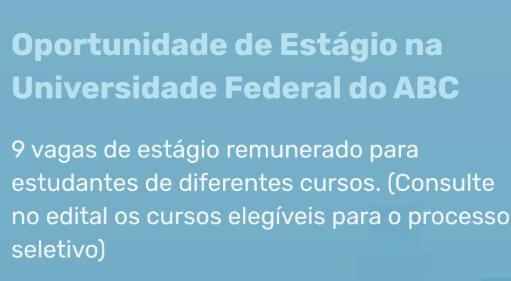 Oportunidade de estágio na UFABC